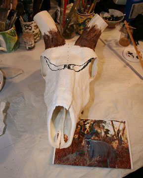 Kudu Trophy, process of mosaic sculpture by Denise Sirchie