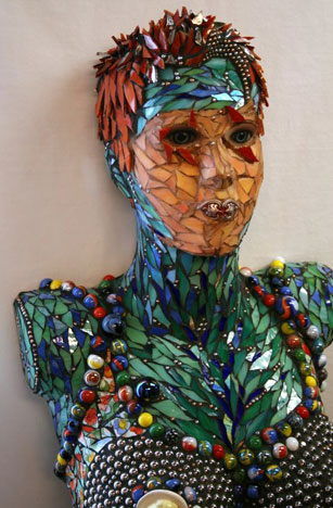 "Pauline", glass mosaic sculpture by Denise Sirchie