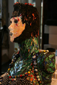 Pauline, process of mosaic sculpture by Denise Sirchie