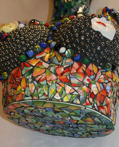 Pauline, process of mosaic sculpture by Denise Sirchie