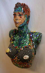 Pauline, process of mosaic sculpture by Denise Sirchie